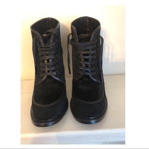 Suede Stiletto Lace Up Bootie